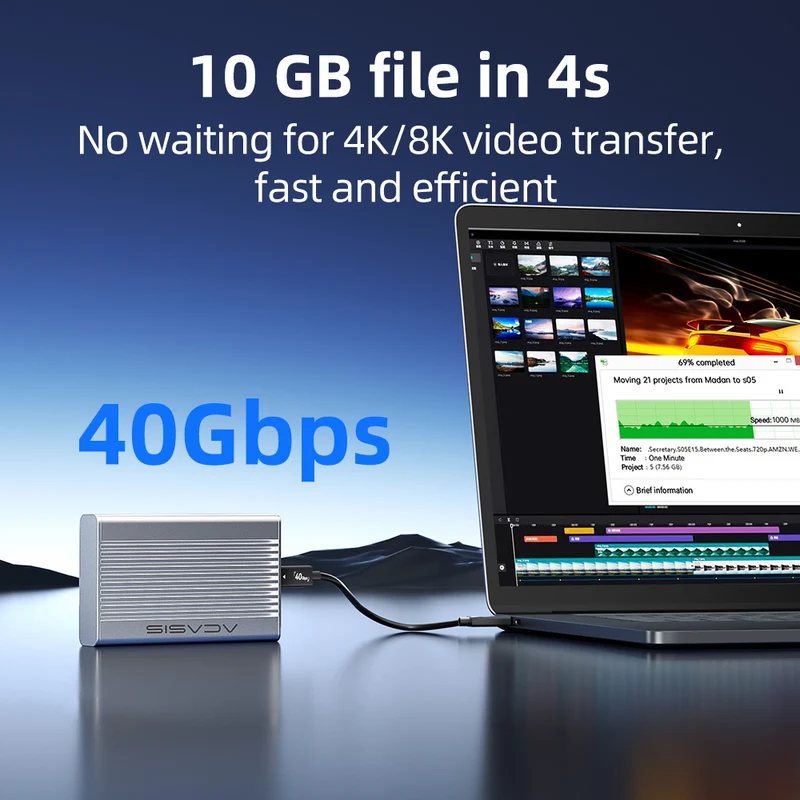 Acasis 40Gbps USB4 M.2 NVMe SS - Usb4 40Gbps External Ssd 8Tb incelemesi ve fiyatı